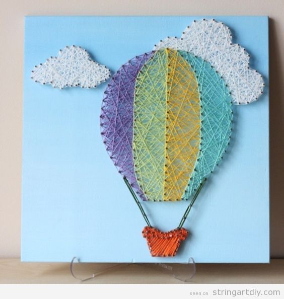 Some Hot Air Balloon String Art that are amazing! (+ Free templates) -  String Art DIYString Art DIY