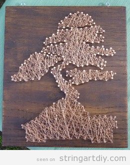String Art DIY, bonsai or tree