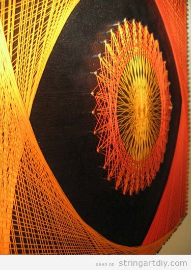 String Wall Art in yellow and orange