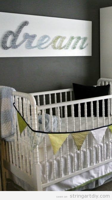 Wall String Art with the word "Dream" to decorate a baby bedroom
