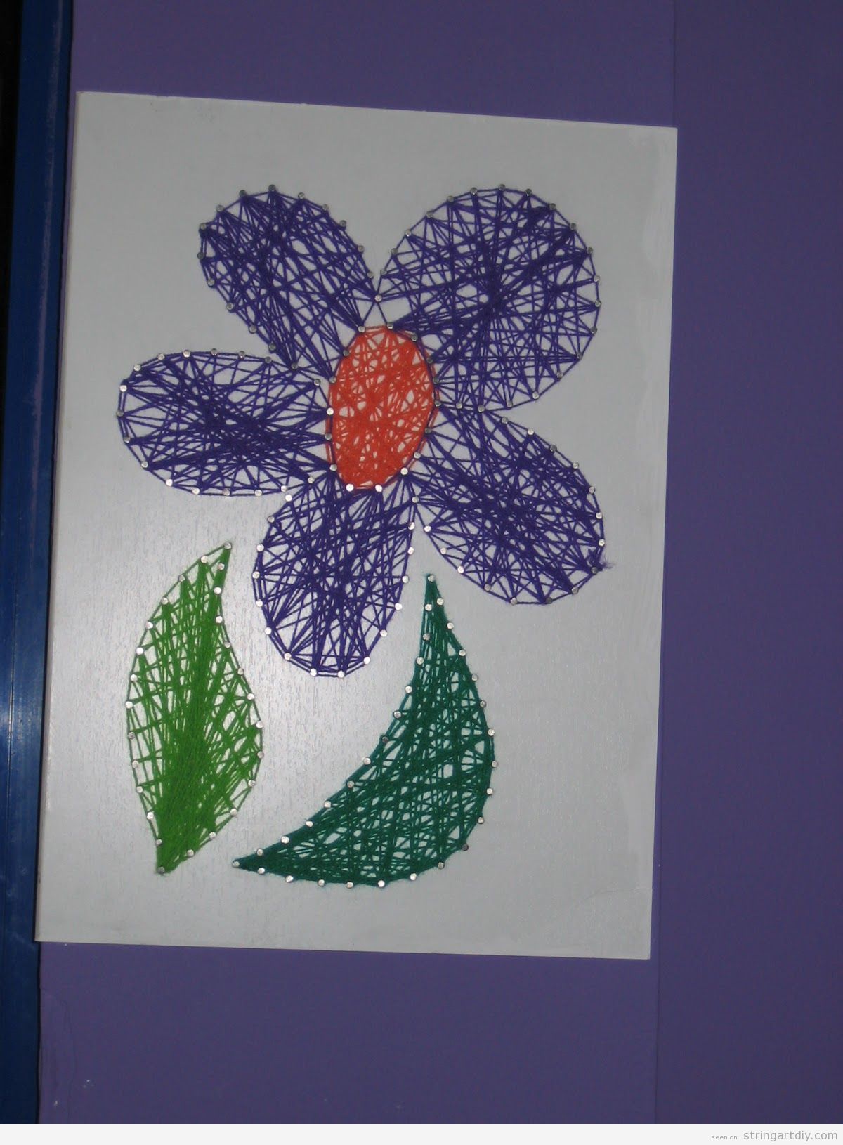 Crafts for kids, simple flower String Art