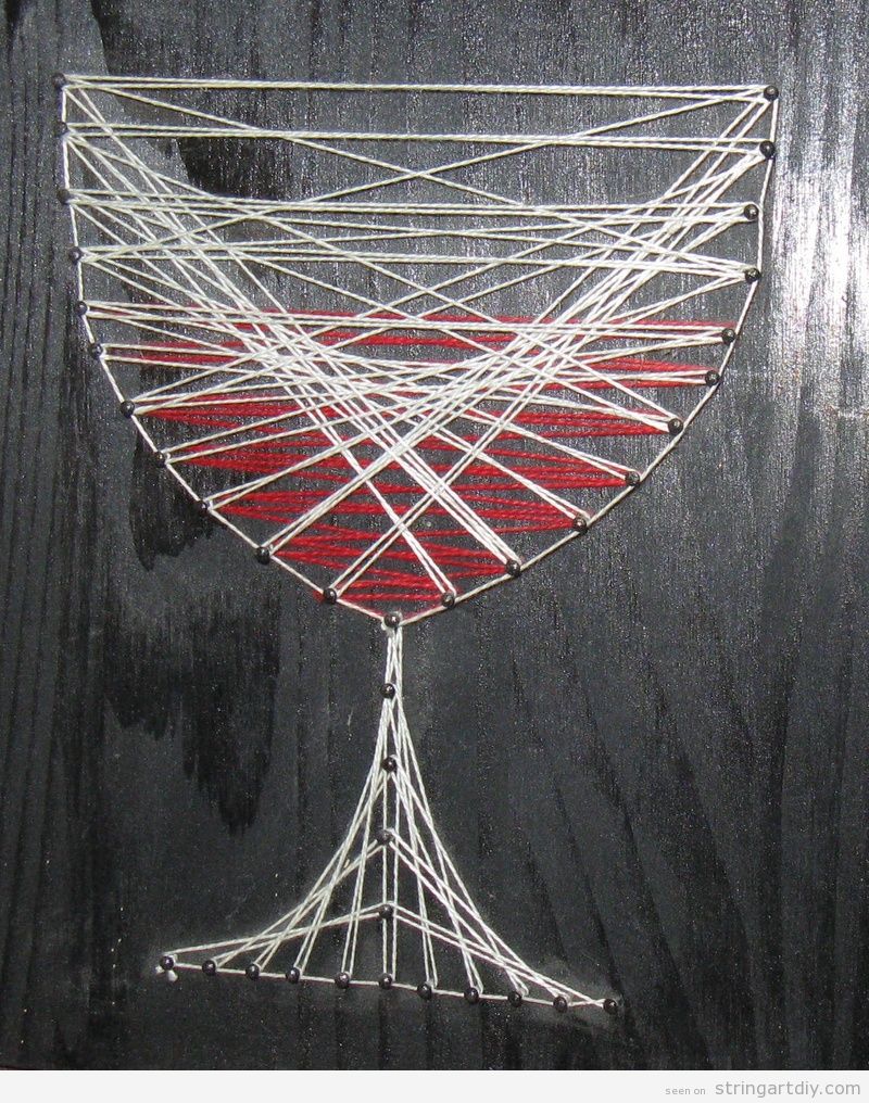 String Art Wine Glass, bodega decoration