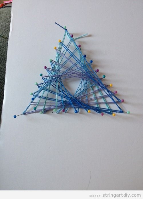 String Art on a paper using pins and threads - String Art DIYString Art DIY