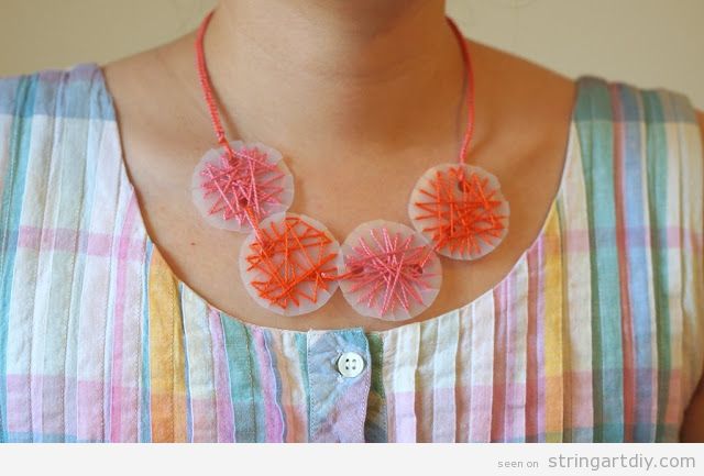 String Art DIY Necklace to make with kids
