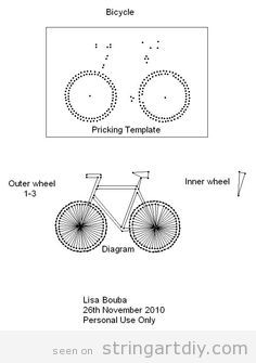 Biclycle String Art free pattern 2