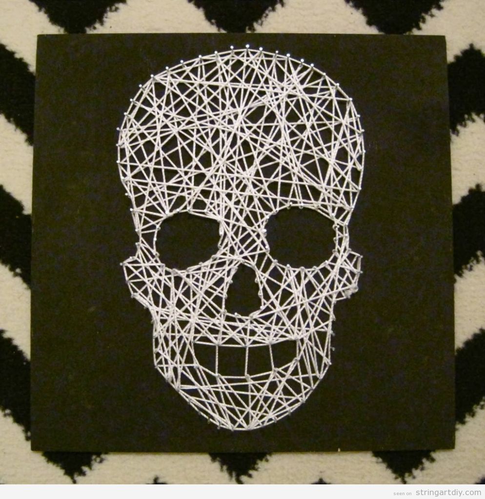 Skull String Art DIy for Halloween