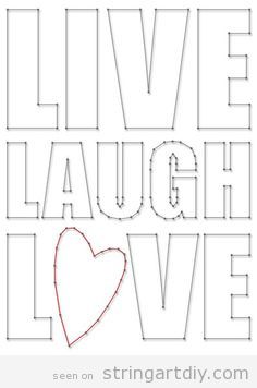 Live Laugh Love String Art free pattern to download