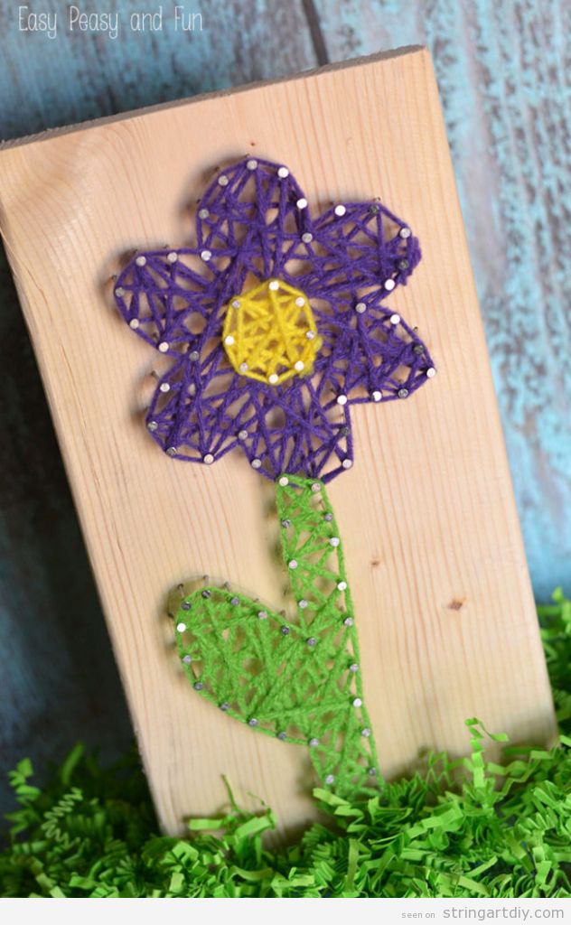 Easy Flower String Art for kids