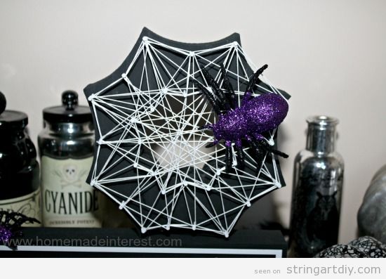 Spider web String Art DIY