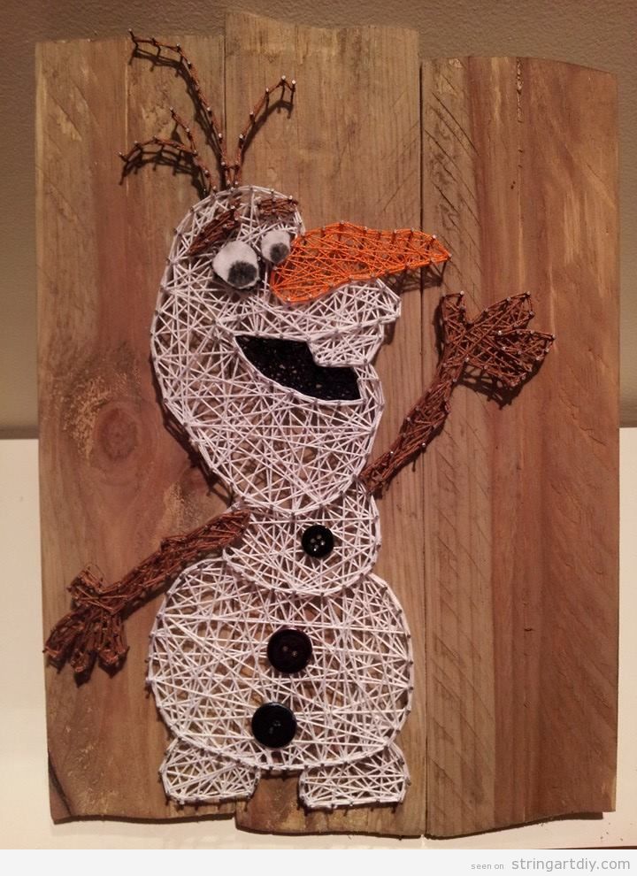 Olaf from Frozen String Art DIY