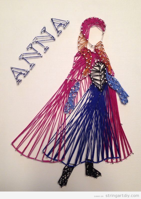 Anna from Frozen String Art DIY