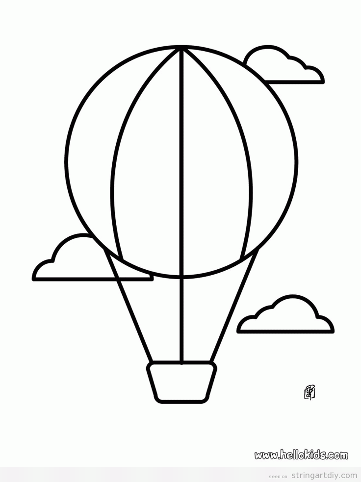 Printable Hot Air Balloon String Art Template Gelatdemaduixa