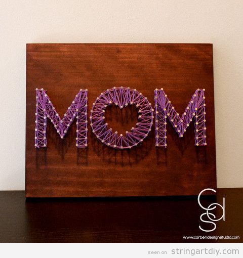 Mother's Day String Art, word mom