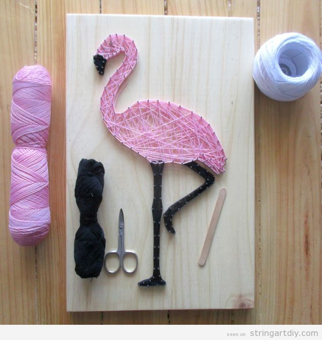 shiny blue flamingo string toy