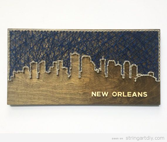 New Orleans Skyline String Art