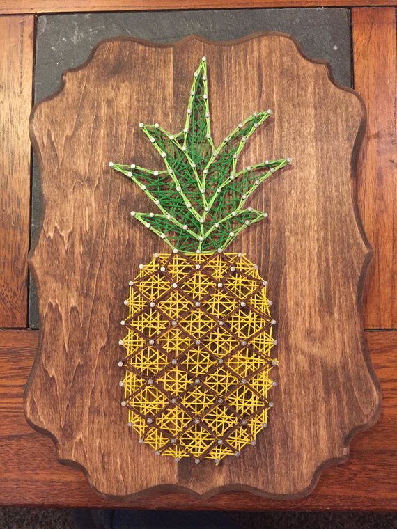 Summer Fruits String Art: Watermelon, Strawberry, Pineapple, Lemon and ...