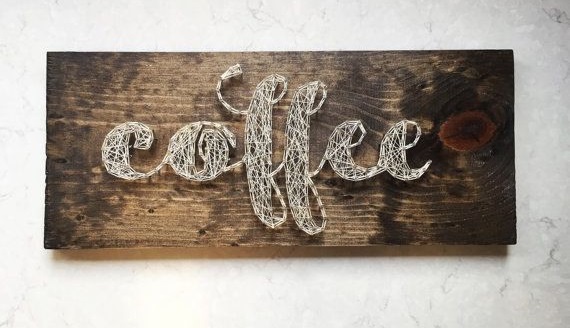 String Art Coffee lettering