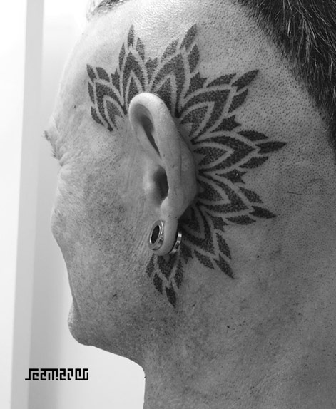Mandala side head tattoo