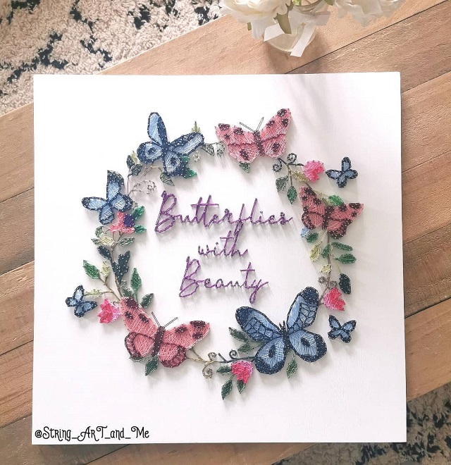Beauty Salon String Art butterflies